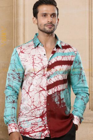 Hawaiian colour batik silk shirt