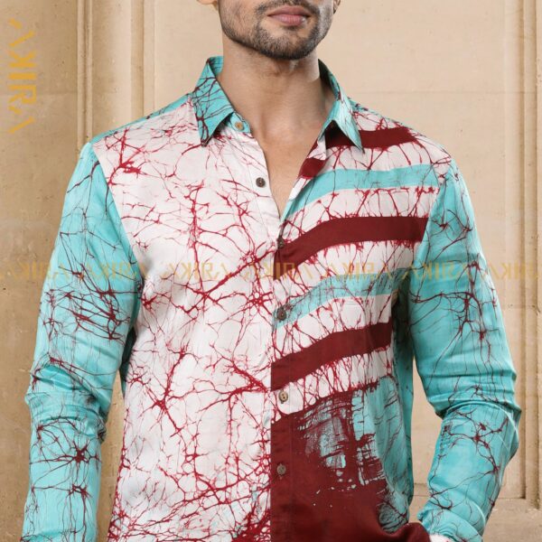 Hawaiian colour batik silk shirt