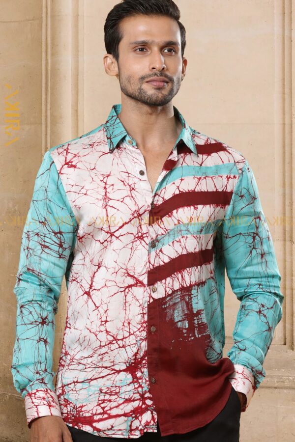 Hawaiian colour batik silk shirt