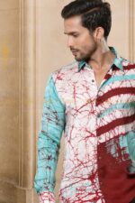 Hawaiian colour batik silk shirt
