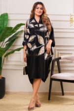 Golden flora silk party dress