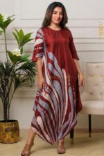 Plum aura silk designer dress