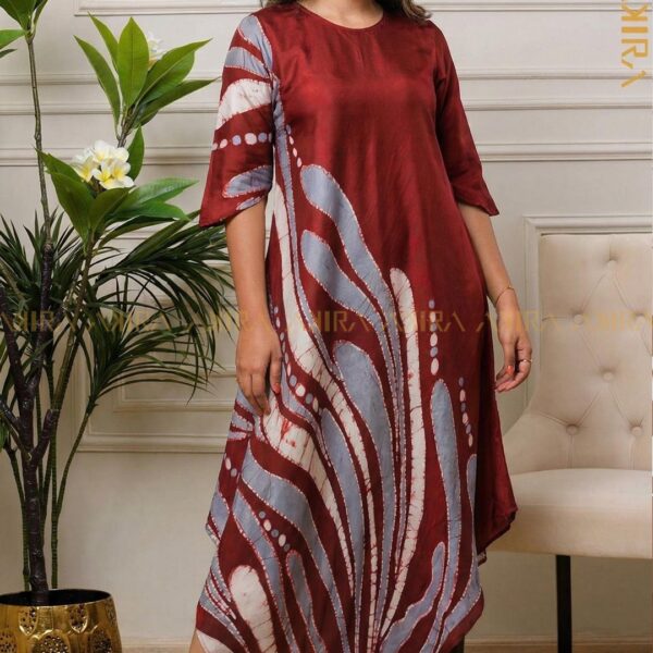 Plum aura silk designer dress