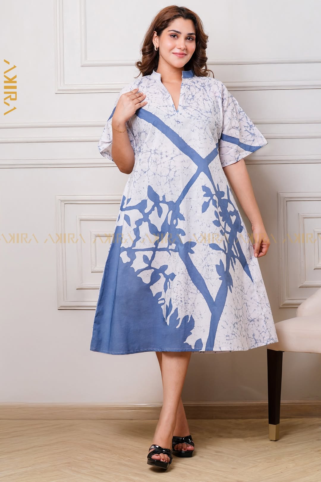 Verdant crown batik dress