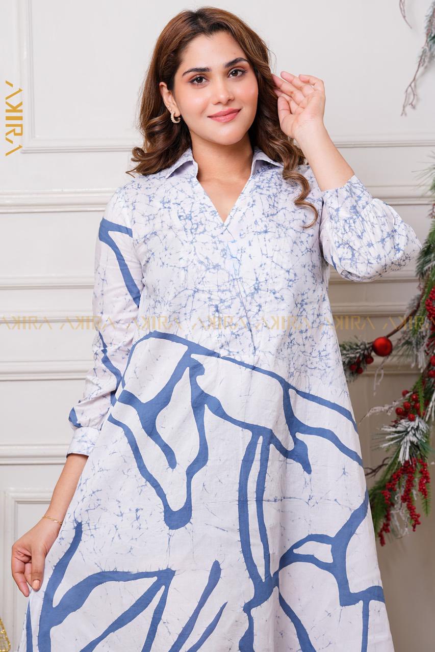 Flame Blossom Batik Dress 1