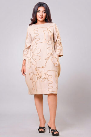 Golden Flora Detail Dress