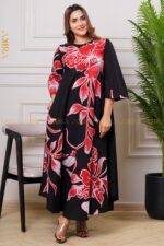 Midnight flora batik dress