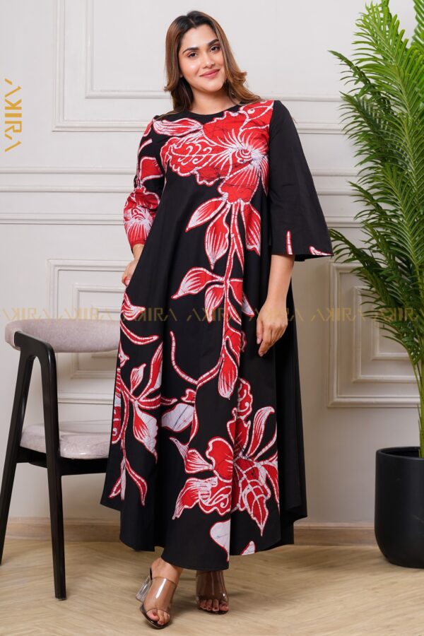 Midnight flora batik dress