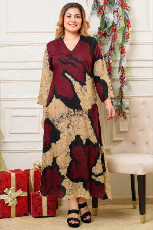 Red vine silk party dress
