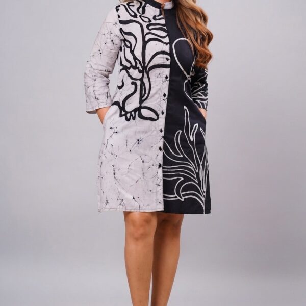 Mix Dark Batik Elegant Dress