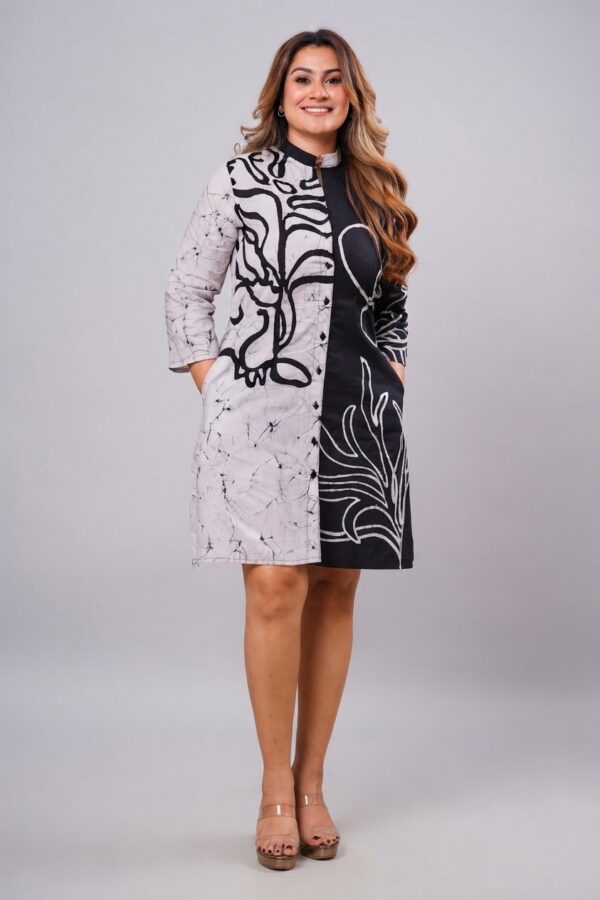 Mix Dark Batik Elegant Dress