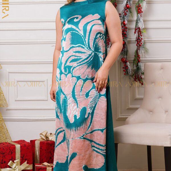 Moss royale silk party dress