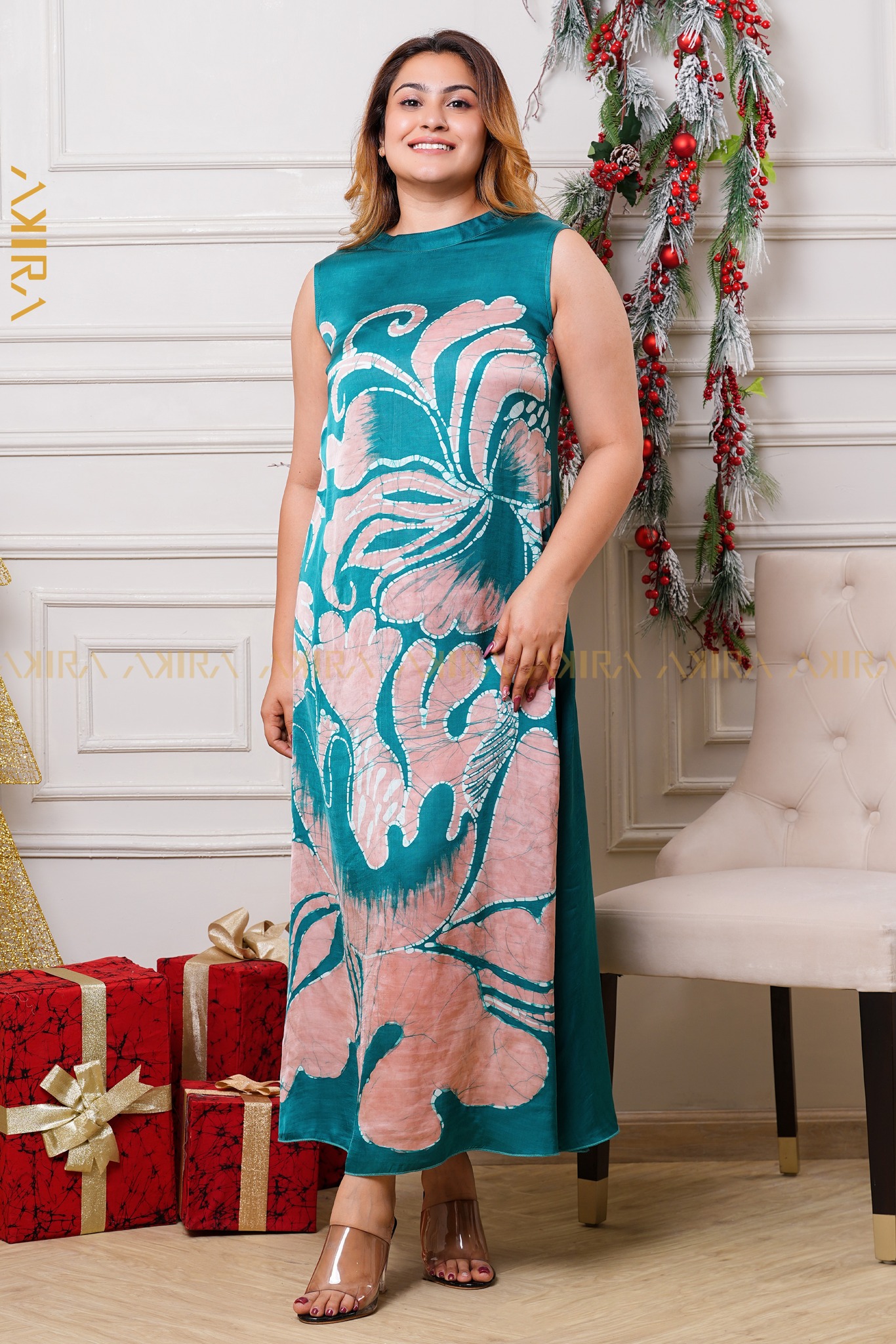 Moss royale silk party dress