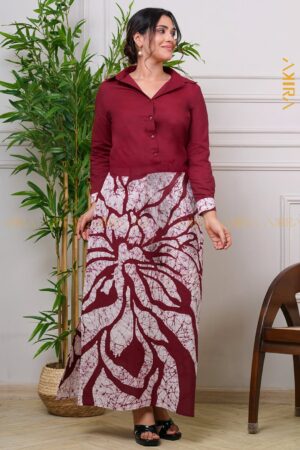 Orchid gardernia batik detail dress