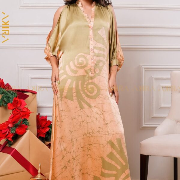 Dakota saddle rose silk party dress