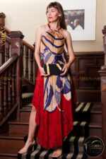 Whisper of gold silk party dress