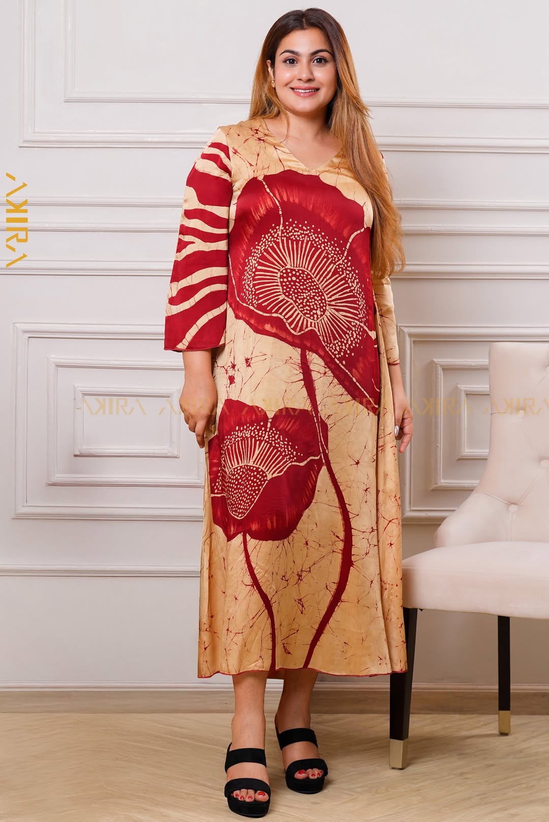 Dreaming Rose Silk Party Dress