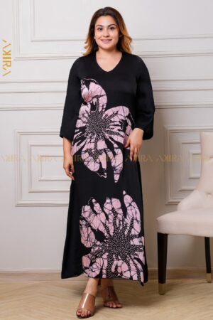 Dark Florence Silk Designer Dress