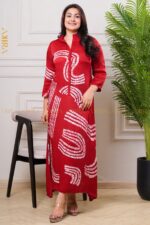 Ruby elegance batik silk dress