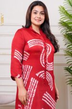 Ruby elegance batik silk dress