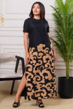 Golden Eclipse Batik Dress