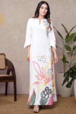 Olivine Linen Elegant Dress