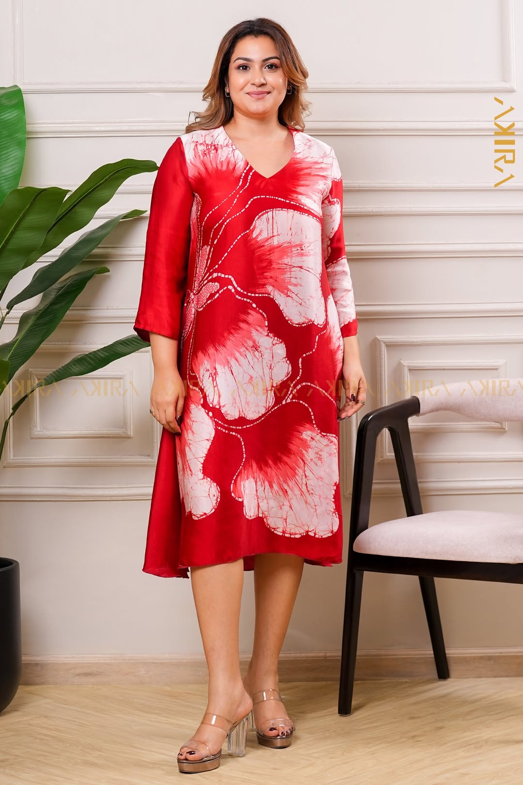 Rose gardanic silk designer dress