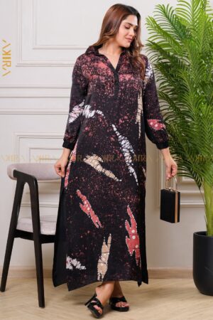 Dark misty silk dress