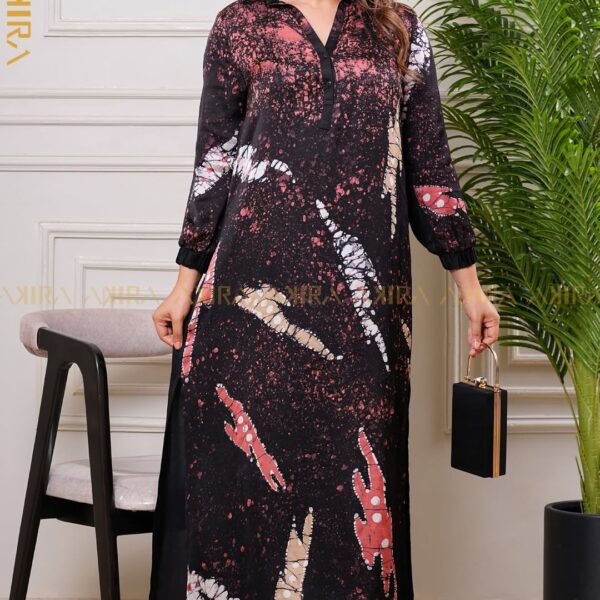 Dark misty silk dress