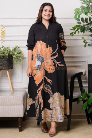 white christmas dresses Women's Batik Midi Dress - Artistic Heritage main image 1
