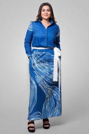 Aqua Elegant Batik Designer Dress