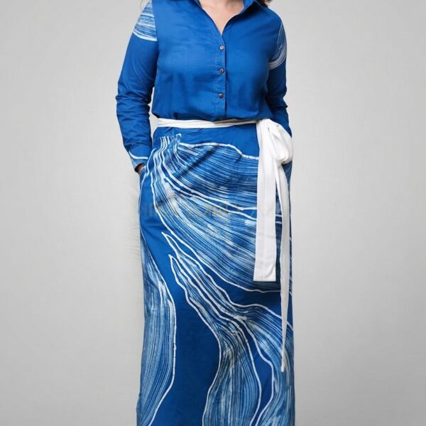 Aqua Elegant Batik Designer Dress