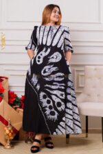 Luxe Dusk Petal Batik Designer Dress