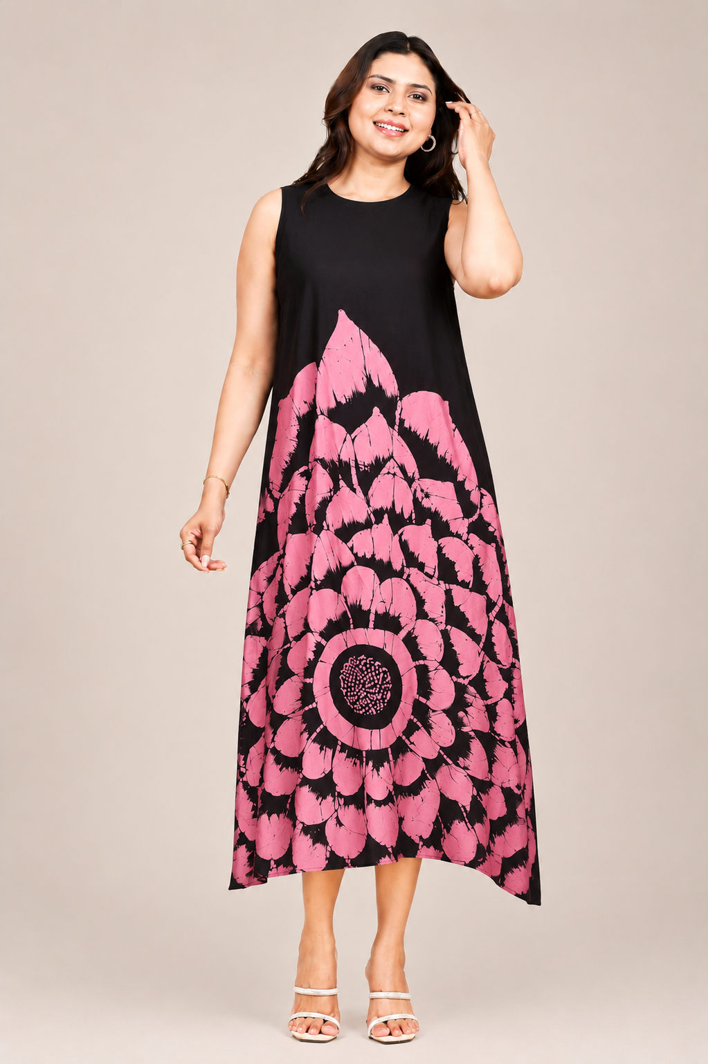 Middle rose silk dress