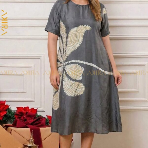 Floral Elegant Silk Dress