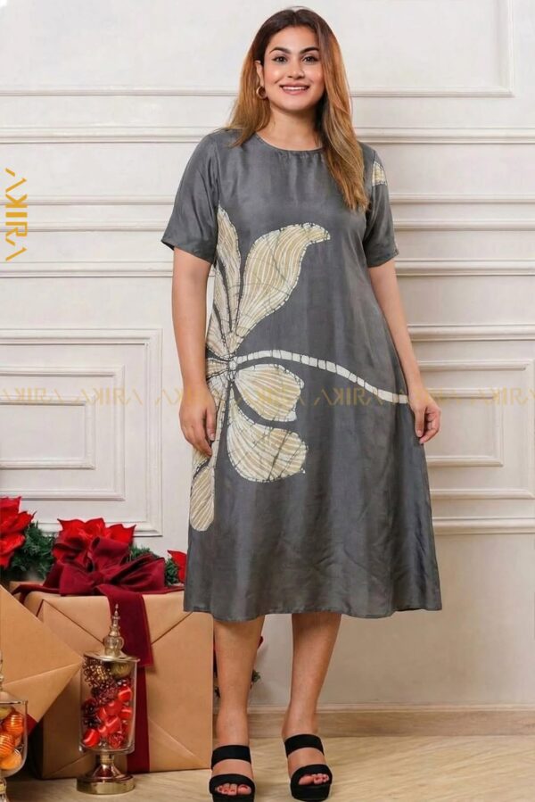 Floral Elegant Silk Dress