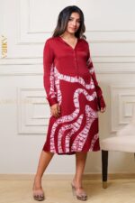 Bloomora rouge silk dress