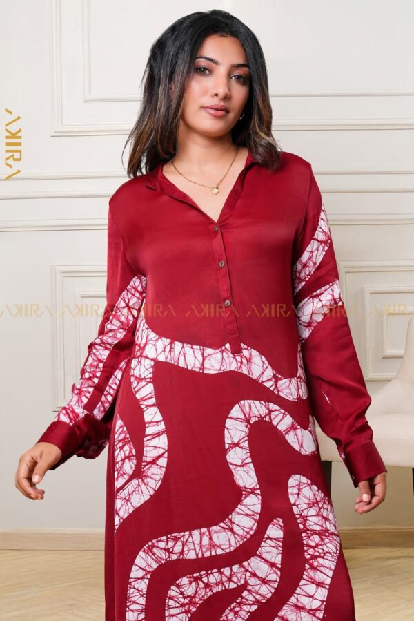 Bloomora rouge silk dress