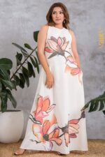 Blooming Petals Linen Dress