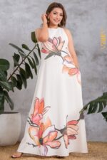 Blooming Petals Linen Dress