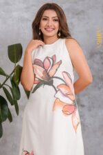 Blooming Petals Linen Dress
