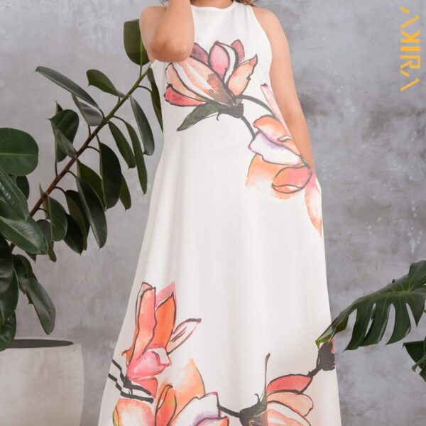 Blooming Petals Linen Dress
