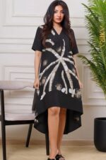 Dark Misty Silk Poncho Dress
