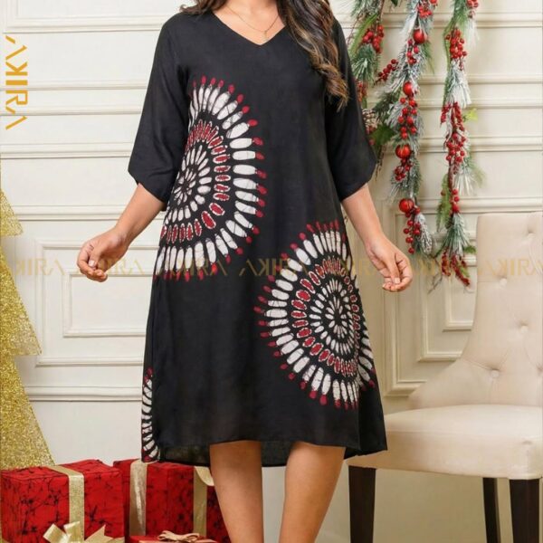 Midnight Circle Silk Party Dress