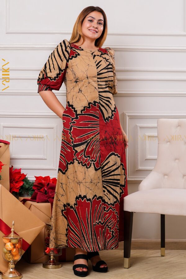 Tulip Flora Batik Designer Dress