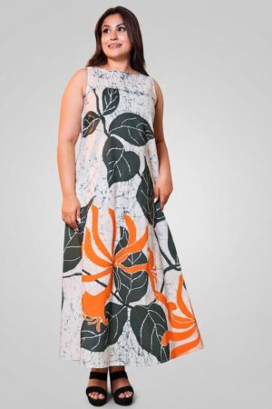 Evening Flora Batik Designer Dress