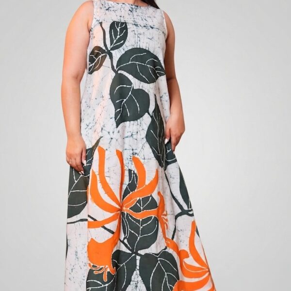 Evening Flora Batik Designer Dress