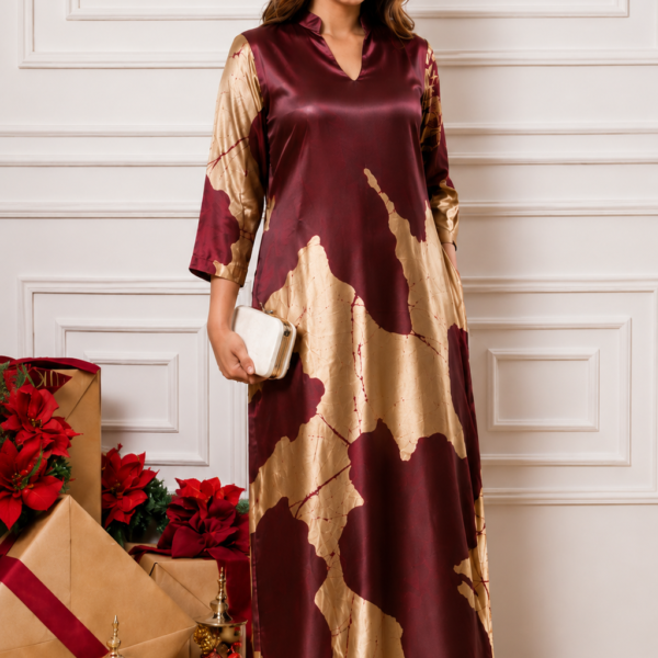 Red Vine Silk Dress