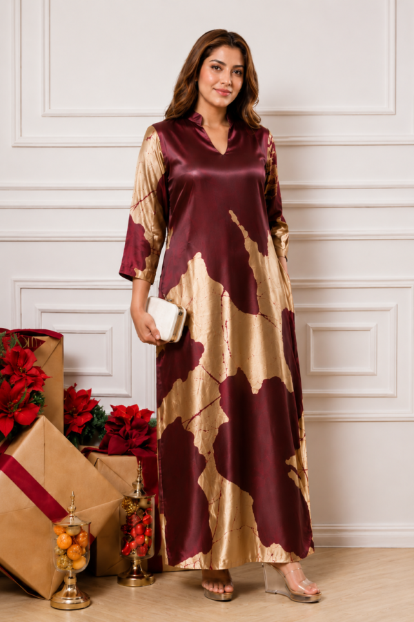 Red Vine Silk Dress