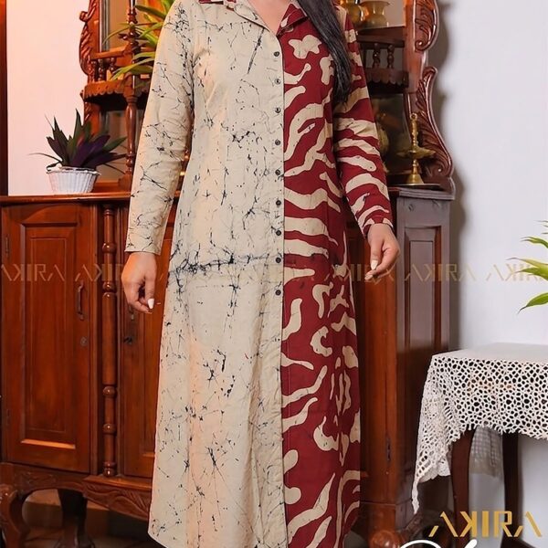 Regal Maroon Muse Batik Dress